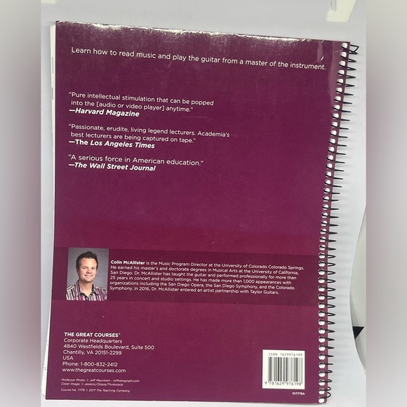 The Great Courses Guitar Workbook, BY DR COLON McALLISTER: - Picture 4 of 7
